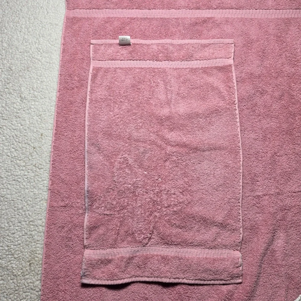 Vintage Cannon Pink Cotton Towel Set Butterfly Crochet Lace Trim Made in USA